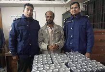 বরুড়ায় ১২০ পিছ বিয়ারসহ আটক মাদক ব্যাবসায়ী।