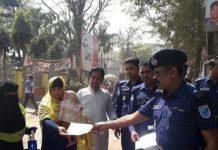 ফরিদপুরের জেলা পুলিশ ও নয়টি থানা একজোট হয়ে কাজ করছে করোনা সচেতনতায়