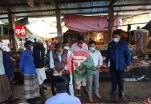 আজমিরীগঞ্জের কাকাইলছেও বাজারে স্বাস্থ্য বিধি না মানায় ৮ ব্যক্তিকে মোবাইল কোর্টের জরিমানা