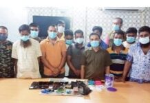 কুমিলা ধর্মপুরে জুয়ার আসরে পুলিশের অভিযান: আটক ১২