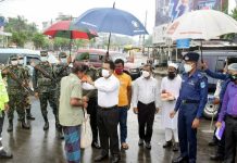 ফরিদপুরের বিভিন্ন পয়েন্টে লকডাউন পরিস্থিতি পর্যবেক্ষণ