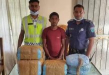 চুনারুঘাট থানা এসআই সম্রাট এর নেতৃত্বে ১০কেজি গাজাসহ আটক ১জন।